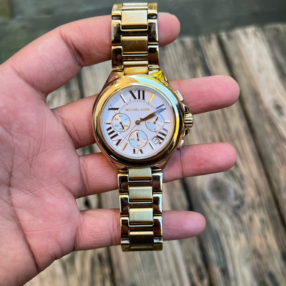 Michael Kors Women's Camille Chronograph Gold-Tone  Watch 43mm - Picture 10 of 10